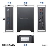 ドッキングステーション USB-C HDMI×2、VGA×1、DisplayPort×1 USBハブ 3画面出力 ドライバ不要 USB-CVDK11