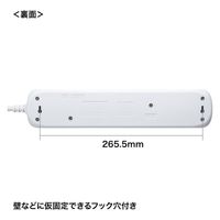 延長コード 電源タップ 5m 3P（ピン） 6個口 スイッチ ホワイト TAP-S10N2-5 サンワサプライ 1個（直送品）