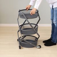 【軒先渡し】ヤマソロ テンツァー(tanzer) 折り畳みワゴン 幅365×奥行365×高さ160/835ｍｍ ブラック 85-251 1台（直送品）