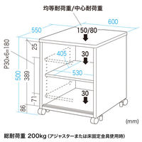 サンワサプライ プリンタ台/スタンド/ラック eデスク Pタイプ 幅600×奥行550×高さ500mm ED-P6055LN 1台（直送品）