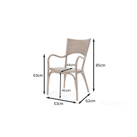 サンフラワーラタン Breezeシリーズ ラタン×ヨーロッパリゾート カフェチェア C327GY 1脚（直送品）