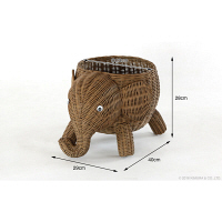 サンフラワーラタン ラタンアニマルバスケット 象 Lサイズ ダークブラウン GK601LMK 1個（直送品）