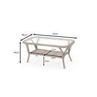 サンフラワーラタン Breezeシリーズ ラタン×ヨーロッパリゾート センターテーブル T127GY 1台（直送品）