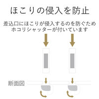 延長コード 電源タップ コンセント 2.5m 2ピン 4個口 ほこりシャッター 黒 AVT-D3-2425BK エレコム 1個