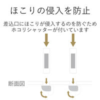 延長コード 電源タップ 2.5m 2ピン 4個口 丸型 ほこりシャッター 白 AVT-D4-2425WH エレコム 1個
