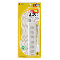 延長コード 電源タップ 10m 2P（ピン） 6個口 ホワイト TAP-TSH610N サンワサプライ 1個