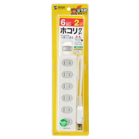 延長コード 電源タップ 2m 2P（ピン） 6個口 ホワイト TAP-TSH62SWN サンワサプライ 1個（直送品）