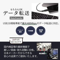 オウルテック 高耐久ノートPC充電OK PD100W Type-C Type-Cケーブル2m OWL-CBKGBCC20-BK 1個