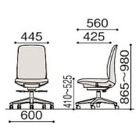 イトーキ トルテUチェア ハイバック 肘無し ナイロン双輪キャスター ブラック×ホワイトグレー KJ-310PV-T1W7 1脚（直送品）