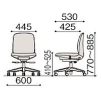 イトーキ トルテUチェア ローバック 肘無し ウレタンキャスター ホワイト×パーシモンオレンジ KJ-320PVM-W9D4 1脚（直送品）