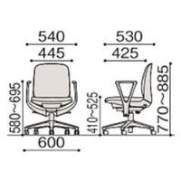 イトーキ トルテUチェア ローバック 肘付 ナイロンキャスター ブラック×ホワイトグレー KJ-326PV-T1W7 1脚（直送品）