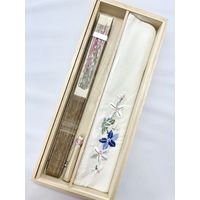 ひしだ ST-21 額透彫扇 蘭 白 7寸 1本（直送品）