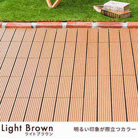 三栄コーポレーション 人工木ウッドパネル ウッドタイル 64枚セット ストライプ/グレー A1--WTL64STRGY_AS（直送品）