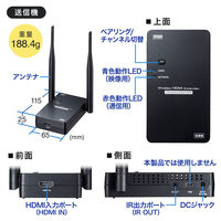 サンワサプライ ワイヤレスHDMIエクステンダー(据え置きタイプ・セットモデル) VGA-EXWHD11 1個（直送品）