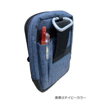 ヤマショウ カラビナ付ウエストツールポーチ ベルトループ式 両サイドファスナー NV YTB-008NV 1個（直送品）
