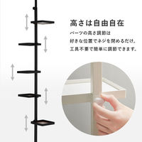 【軒先渡し】萩原 突っ張りポールラック 幅430×奥行430×高さ2000～2650ｍｍ ブラックブラウン KTR-3117BB 1台（直送品）