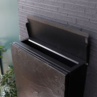 【軒先渡し】ヤマソロ スタッコ 壁掛けポスト 幅370×奥行143×高さ370mm ブラック 73-891 1台（直送品）