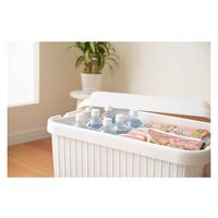 SANKA 収納ボックス 座れる 幅59×奥行39×高さ38cm ベリアスボード M 日本製 ホワイト 302292 1個（直送品）