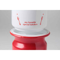 旭金属 保存容器 ホーロー製 直径8cm リトルキッチン ステッカー付き 赤 299767 1個（直送品）