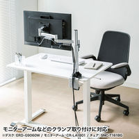 【アウトレット】サンワサプライ ガス昇降デスク 幅900×奥行600×高さ683～1070mm 薄い木目×ホワイト ERD-G9060LM 1台（直送品）
