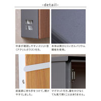 住まいスタイル ベル 木目調壁掛けポスト 幅335×奥行136×高さ418mm ダークブラウン PST-002DBR 1台（直送品）