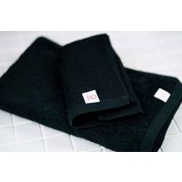 旭紡績 フェイスタオル 泉州 34×80cm いとやのタオル ペルーコットン 日本製 黒 327635 1個（直送品）