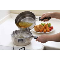 下村企販 天ぷら鍋 IH対応 らく揚げダブルポット オイルポット 油切り網付き ステンレス製 266669 1個（直送品）