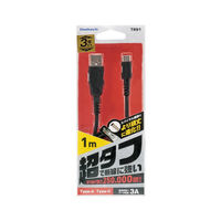 オウルテック 断線に強い USB Type-A to Type-Cケーブル 1m ブラック OWL-CBACA10-BK 1個