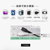 オウルテック PD100W対応USB Type-C-Type-Cケーブル 1mブラック OWL-CBKGBCC10-BK 1個
