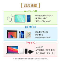 オウルテック 軽量コンパクトな巻き取り式3in1マルチケーブル ホワイト 1m OWL-CBR2AMLC10-WH 1個