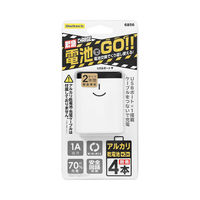 オウルテック 緊急時にも安心 単三電池4本対応 乾電池式モバイルバッテリースイッチ付き OWL-DB4U1-WH 1個