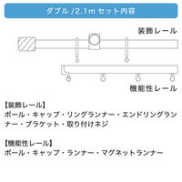 TOSO 装飾カーテンレール〈クラスト・Eキャップ・ブラック〉W2.1mセット 4975559785202 1セット（直送品）
