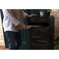 【軒先渡し】ヤマソロ ORIANA オリアナ ラージスタンドポスト 宅配ボックス ブラック 幅400mm 1台（直送品）