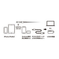 ミヨシ 高耐久2WayケーブルmicroUSB/ライトニング2m SLC-MT20/BK 1本