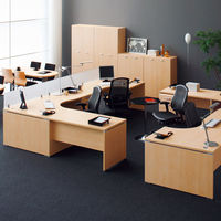 【組立設置込】ARAN WORLD EIDOS エイドス L型机右用 ライトオーク 幅1600×奥行1100×高さ700mm 1台（2梱包）