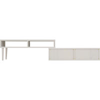 佐藤産業 FREX（フレックス）ローボード 幅1050～1900×奥行398×高さ400mm FX40-105RL WH 1台（直送品）