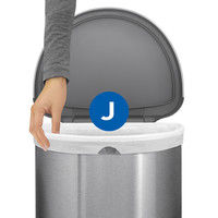 simplehuman（シンプルヒューマン） セミラウンドステップカン 45L シルバー CW2030 幅40×奥行36×高さ67cm 1個（直送品）