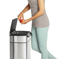 simplehuman（シンプルヒューマン） レクタンギュラータッチバーカン 40L シルバー CW2014 幅40×奥行29×高さ71cm 1個（直送品）