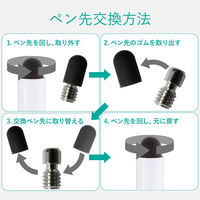 タッチペン スタイラスペン シリコン スリムタイプ ホワイト 交換ペン先2個付属 P-TPSLIMWH エレコム 1個（直送品）