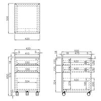 【車上渡し】アール・エフ・ヤマカワ ワークデスク3段ワゴン オールロックタイプ ホワイト 幅420x奥行500x高さ650mm 1台（直送品）