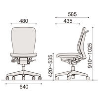 【設置込】イトーキ フルゴチェア ハイバック オフィスチェア 布張り 肘無（フレーム・樹脂脚：ホワイト）背座：ネイビーブルー KF-430GB-WW （直送品）