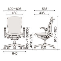 【設置込】イトーキ フルゴチェア ハイバック オフィスチェア 布張り 可動肘（フレーム・樹脂脚：ホワイト）背座：ターコイズブルー KF-437GB- （直送品）