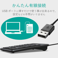 エレコム 有線テンキーパッド/パンタグラフ/薄型/ブラック TK-TCP018BK 1個（直送品）