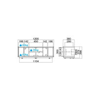 HAMILeX Badic（バディック）シリーズ リビングボード ブラック木目柄 幅1200×奥行380×高さ398mm B-7322 1台（直送品）
