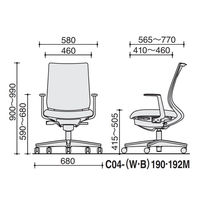【組立設置込】コクヨ ミトラ2 メッシュ スタンダードバック ランバー付 L字肘 黒脚 ウレタンキャスター ブラック×ダークグレージュ １脚（直送品）