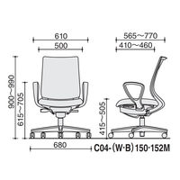 【組立設置込】コクヨ ミトラ2 メッシュ スタンダードバック ランバー付 サークル肘 白脚 ナイロンキャスター 白灰×ブラック １脚（直送品）