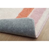 イケヒコ ふわっとストライプ バスマット 350×500mm ピンク 1300840220201 1枚（直送品）