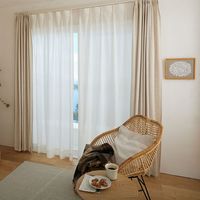 スミノエ コルネ セミオーダー レースカーテン リントネ 1800×990mm ナチュラルホワイト １セット(2枚入)（直送品）