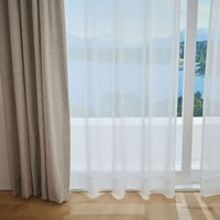 スミノエ コルネ セミオーダー レースカーテン ユラノ 1300×1040mm ナチュラルホワイト １セット(2枚入)（直送品）