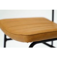 【軒先渡し】オリバー スチールチェア アンティーク調ビニールレザー レトロ ライトブラウン 1脚（直送品）